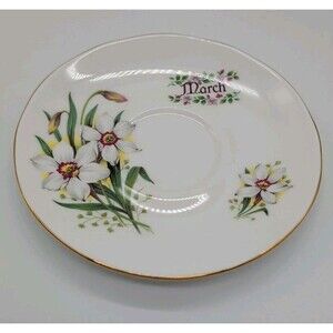 Duchess Bone China March Saucer With White Dafodil Flowers Replacement